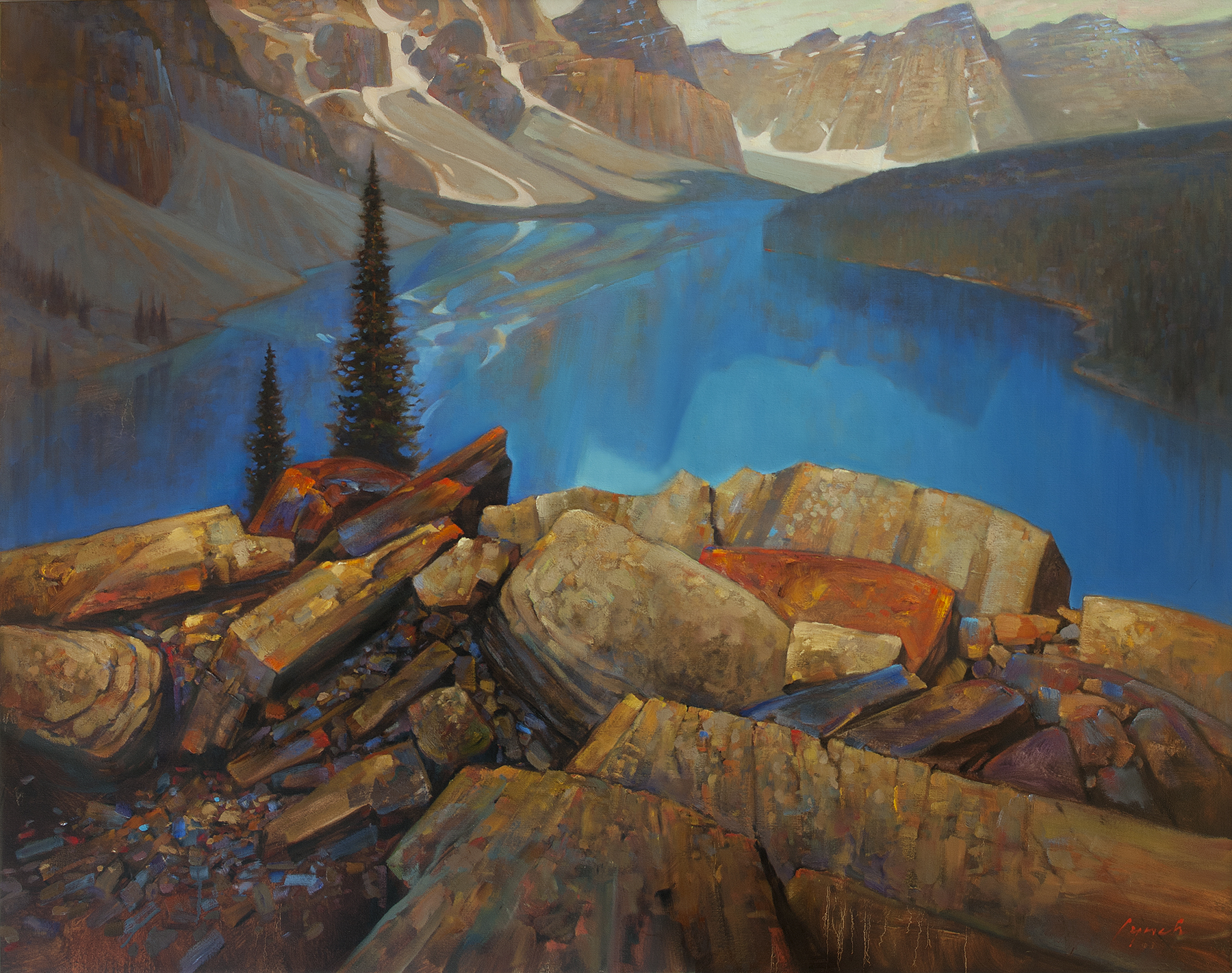 'Above Moraine' 4 X 5ft. oil on canvas, Mountain Galleries.