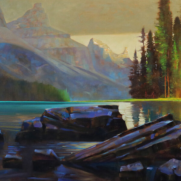 'Spirit of Maligne' 36 X 60 in. oil on canvas - sold by Mountain Galleries