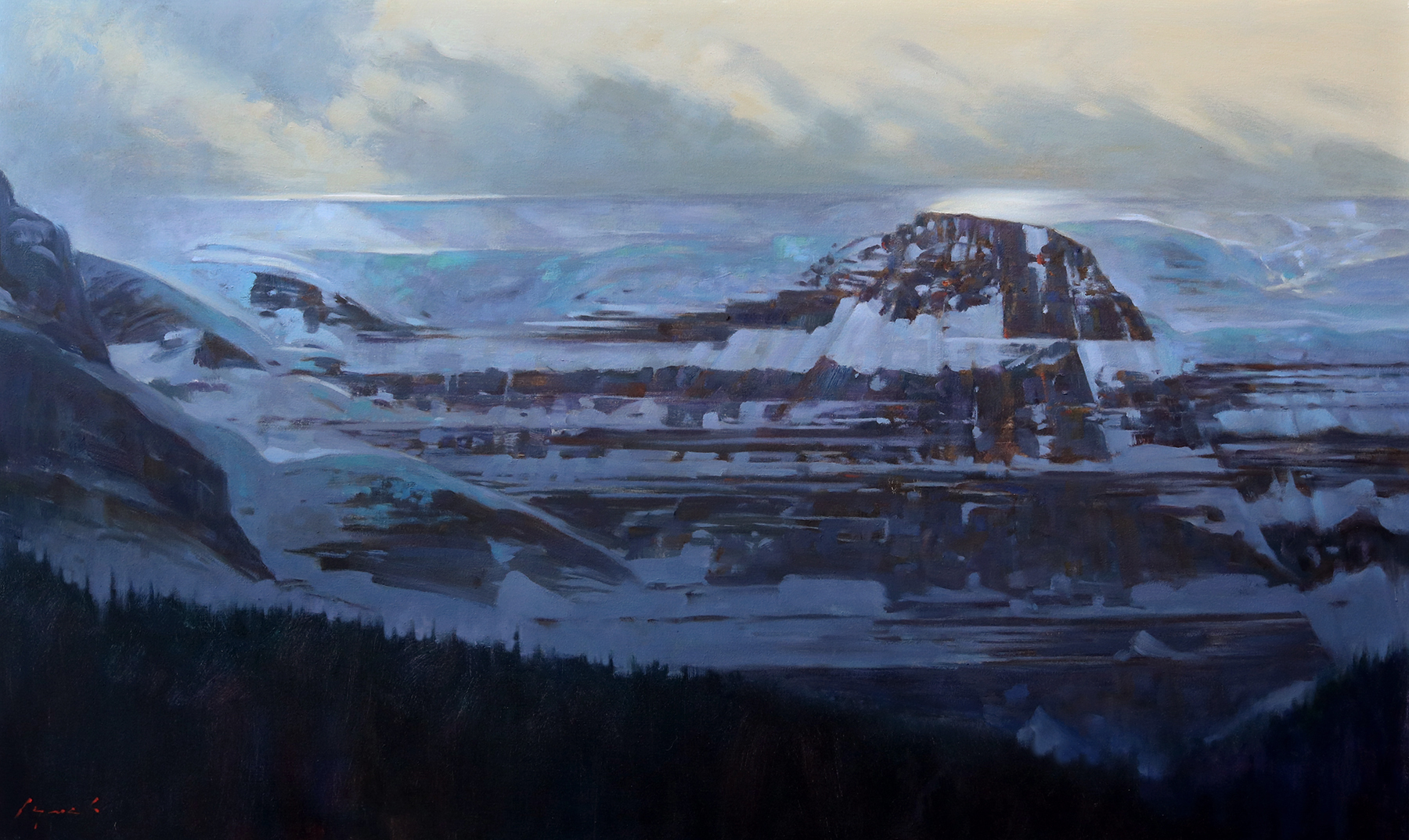 'Athabasca Dome' 36 X 60 in. oil on canvas -  studio