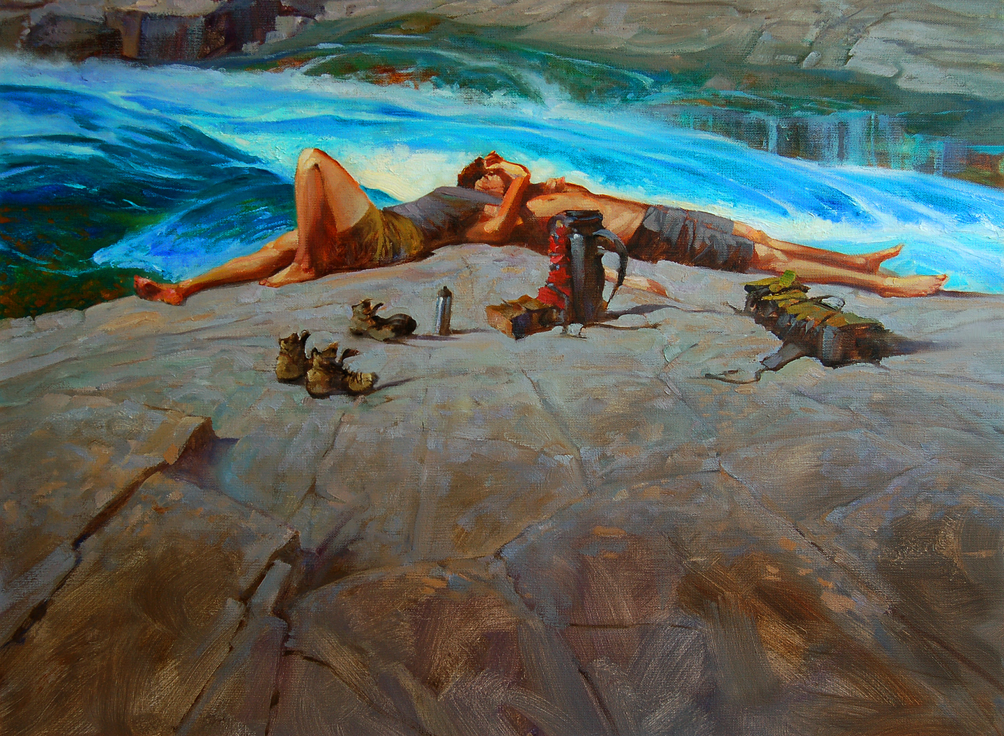 'Below the Falls' 30 X 40 in. oil on canvas. copyright Brent Lynch