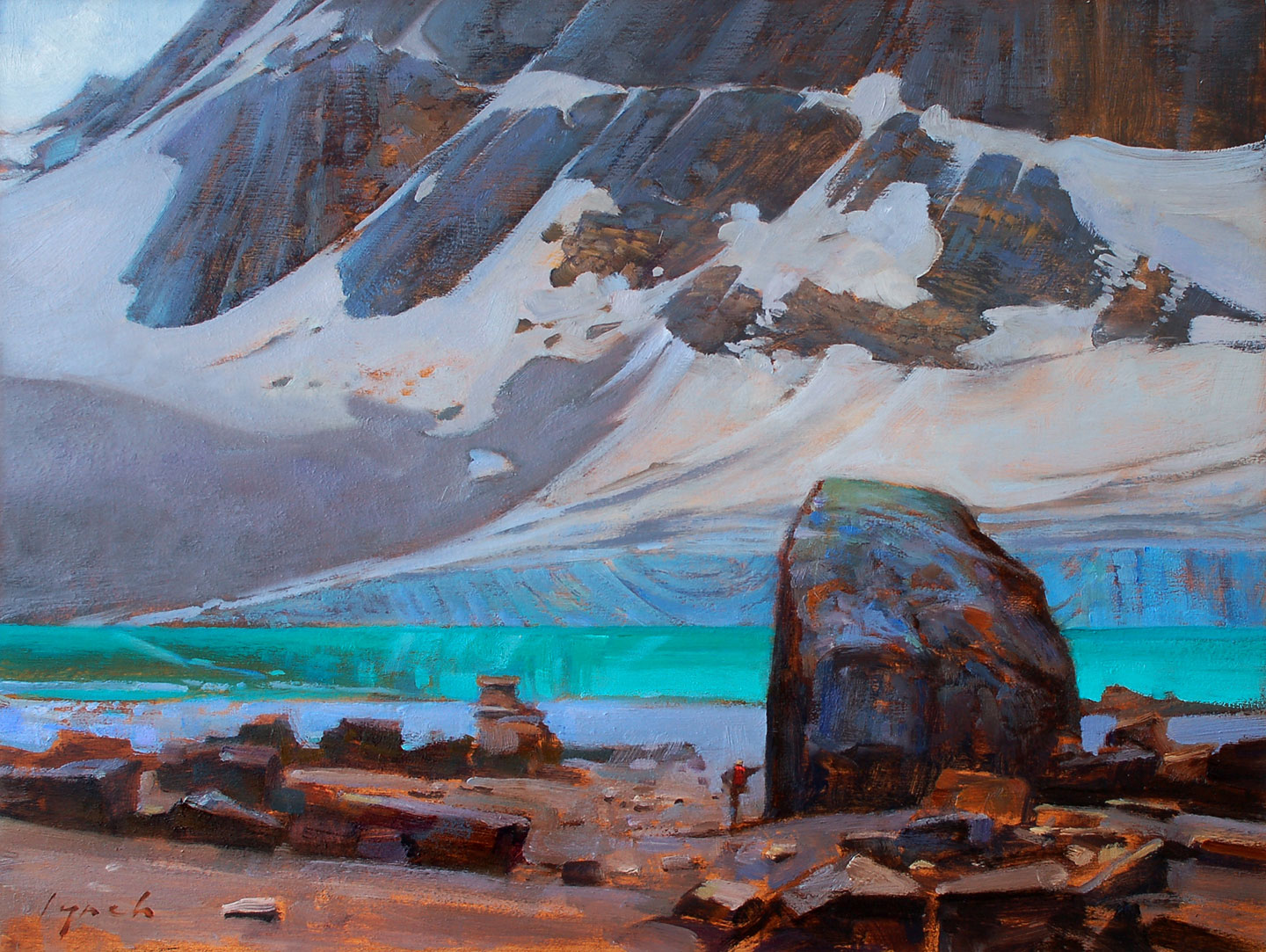 Edith Cavel,  Jasper National Park 16 X 20 in. oil on prepared board. copyright Brent Lynch