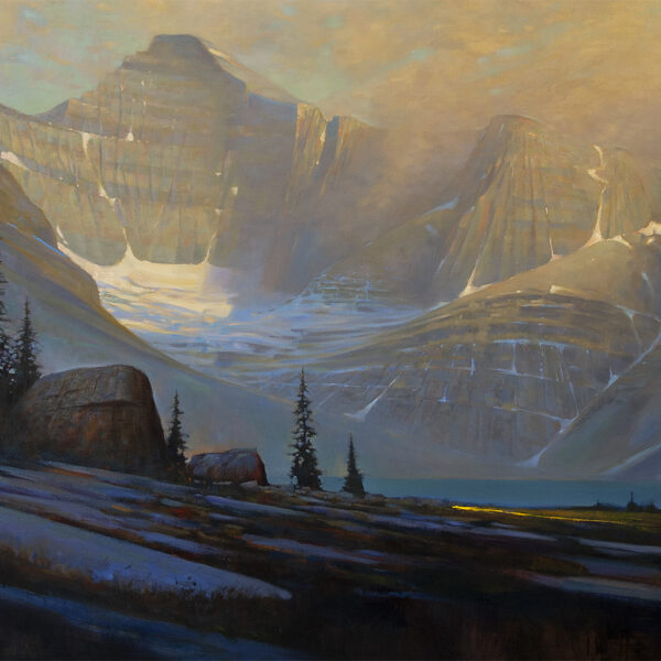 McArther Lake Evening' oil on canvas 48 X 60 in - sold by Mountain Galleries