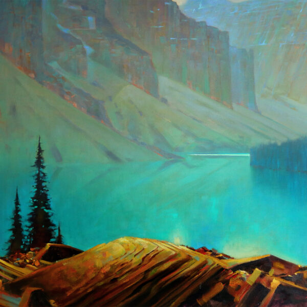 Moraine Morning 36 X 48 oil on canvas, Mountain Galleries