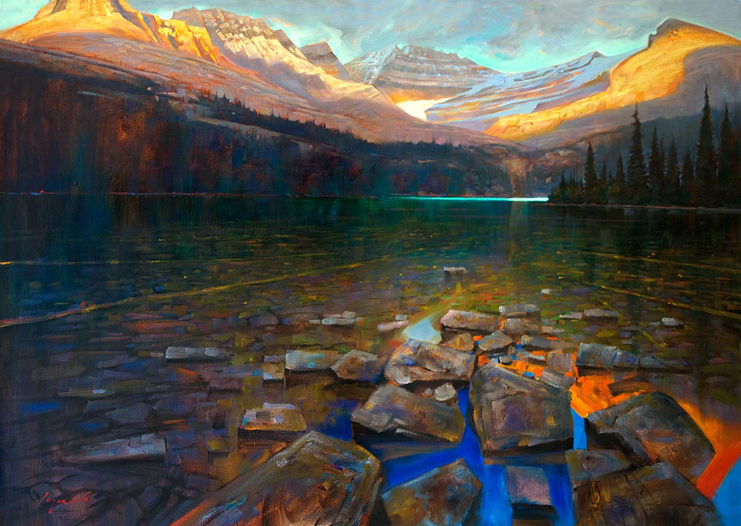 Lake O'Hara, Yoho National Park, 36 X 48 in. oil on canvas. copyright Brent Lynch