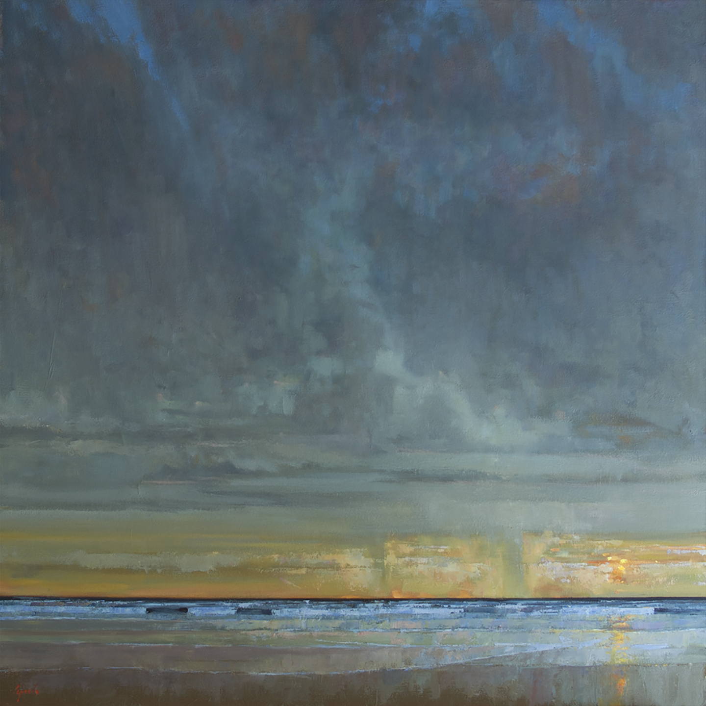 Rolling Over Long Beach' 48 X 48 in. oil on canvas - - The Avenue Gallery