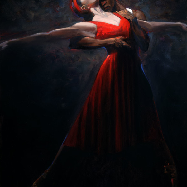 'Street Car Named Desire 2'  commission for Ballet BC, portrait of lead dancers, 36 X 48 in. oil on canvas. copyright Brent lynch