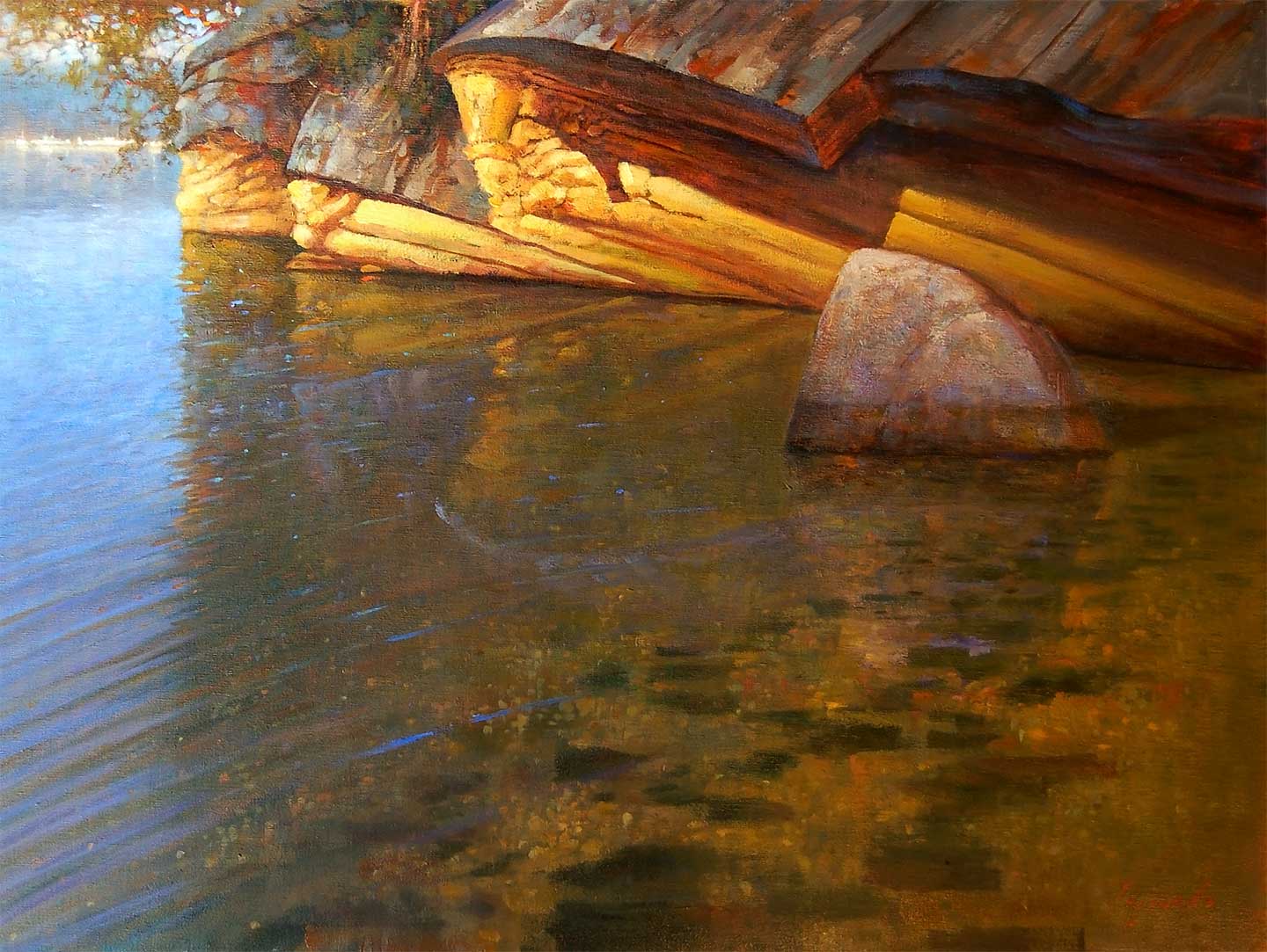 'Sandstone Shallows' 30 X 40 in. oil on canvas. studio. copyright Brent Lynch