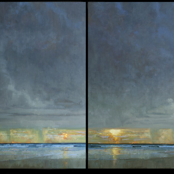 Spirit in the Sky 48 X 48 X 2  diptych -  sold by The Avenue Gallery