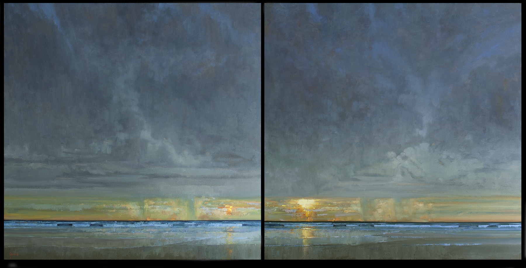 Spirit in the Sky 48 X 48 X 2  diptych -  sold by The Avenue Gallery