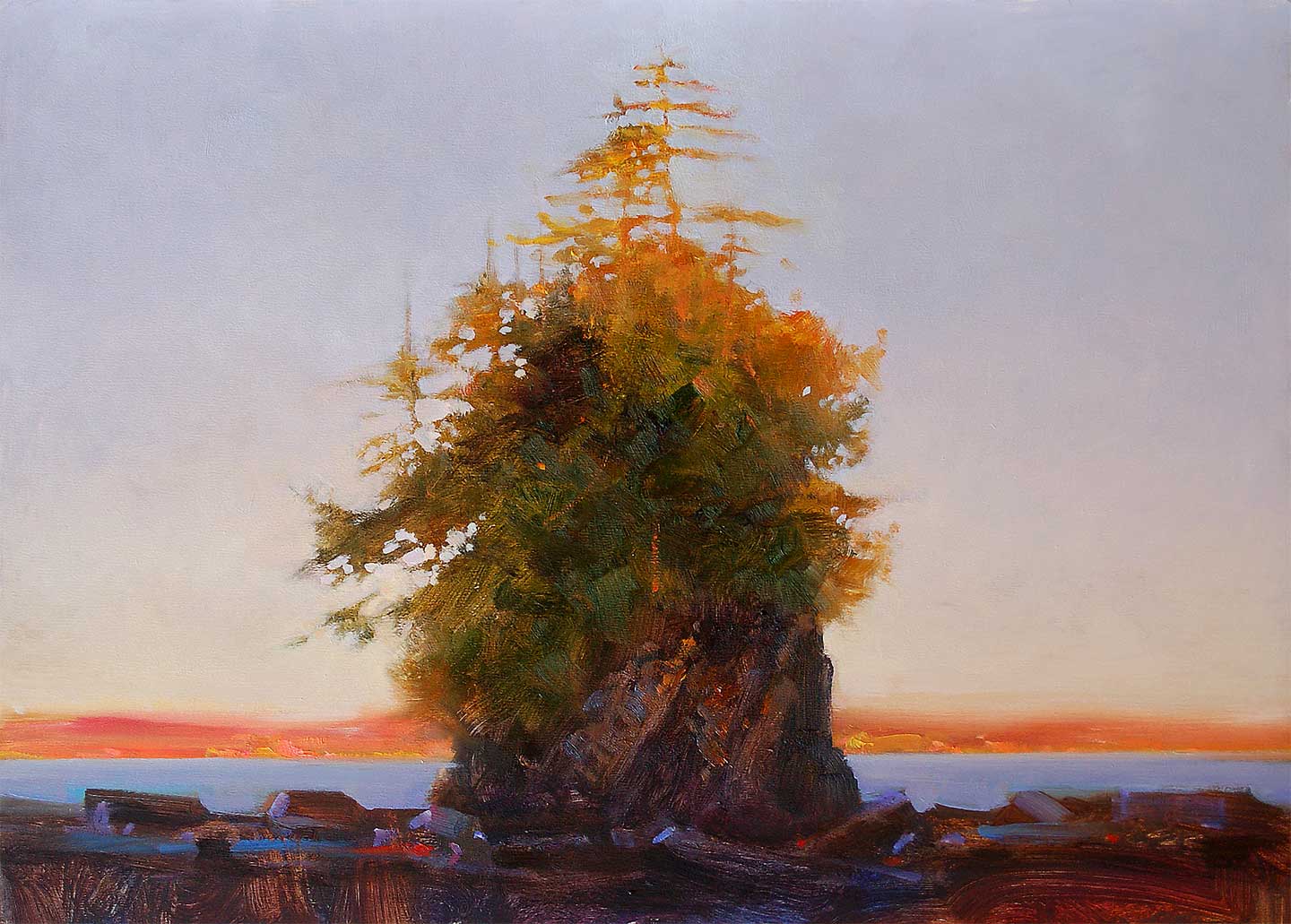 West coast of Vancouver Island BC 2010. 12 X 16 in. oil on prepared board