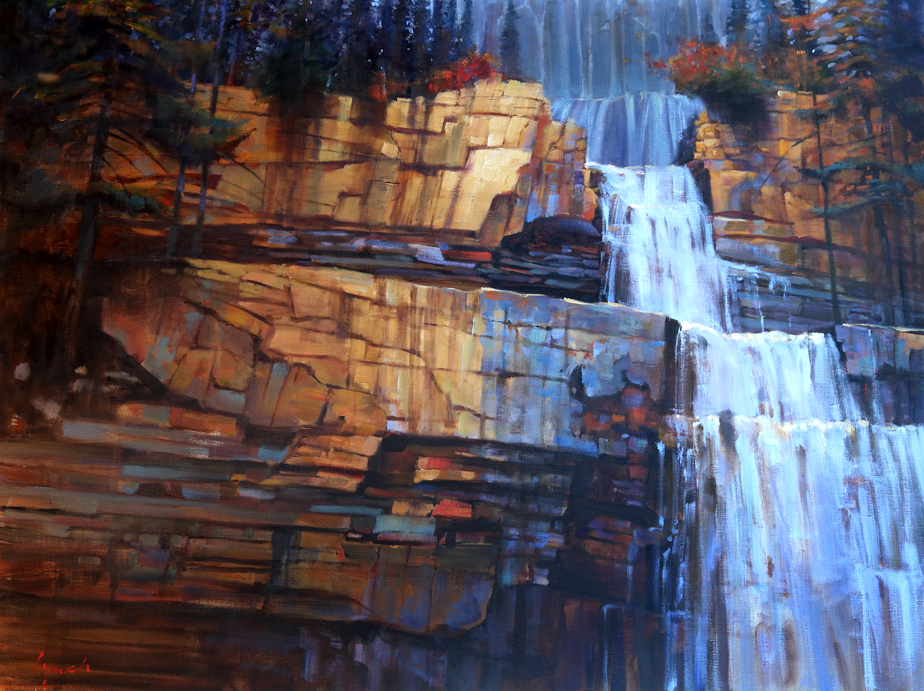 Tangled Falls, Jasper 36 X 48 - studio