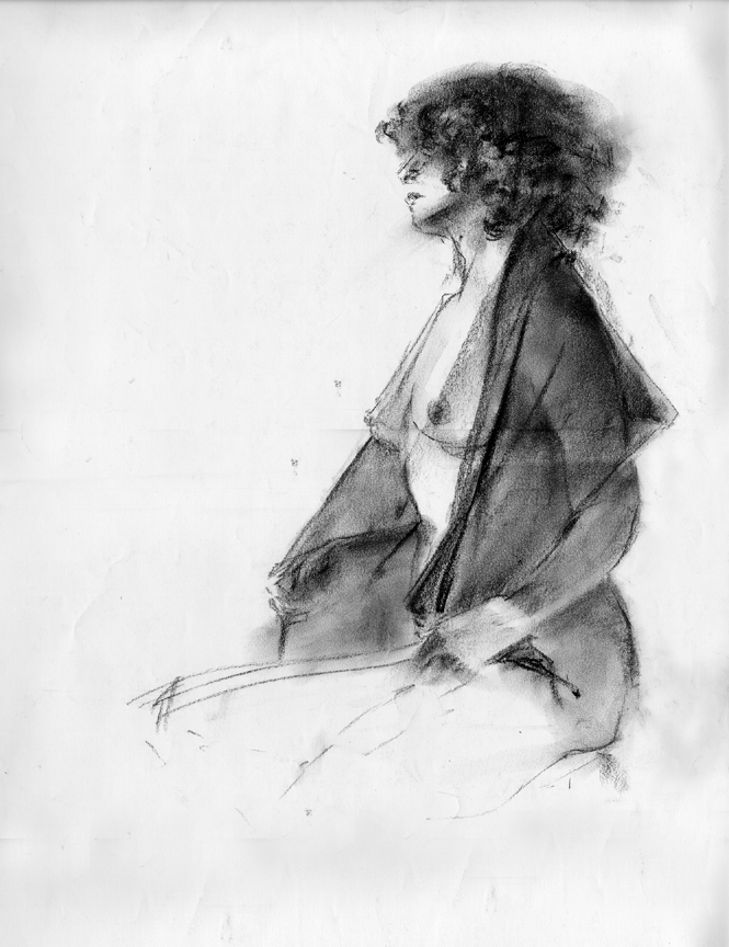 Nude in Shaw, charcoal study