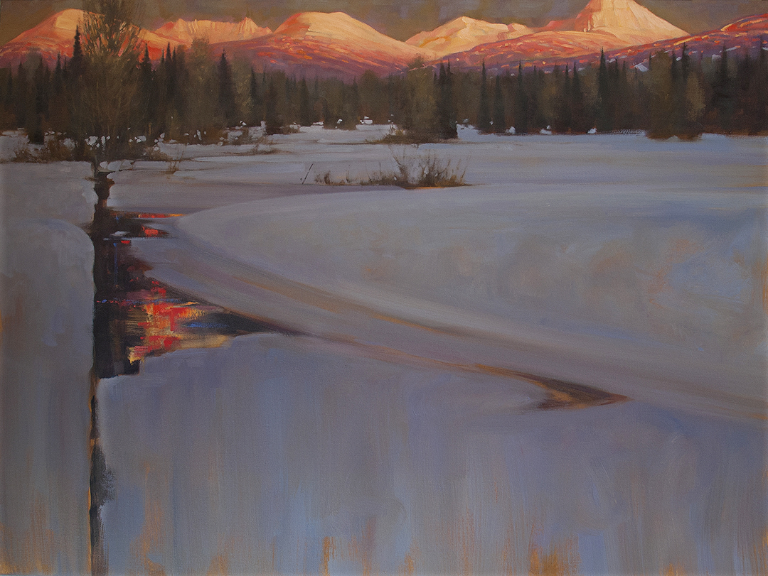 'Range On Fire' Alta Lake Whistler. 36 X 48 in. oil on canvas - Mountain Galleries